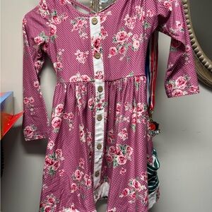 Cheeky Plum Pink Floral Button-Front Dress